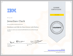 Databases and SQL for Data Science with Python (Honors Content)